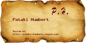 Pataki Humbert névjegykártya
